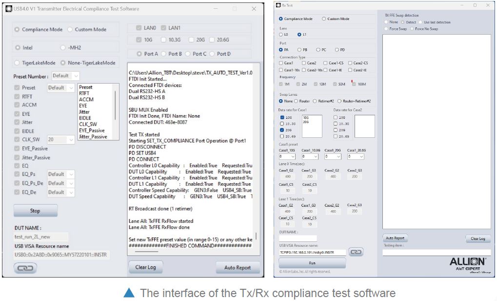 USB4® Receiver Calibration and Test Automation Software for the