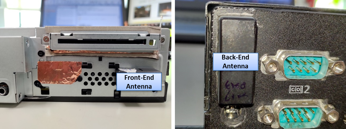 Allion suggests that the client changes the antenna positions, placing one antenna on the front-end and one on the back-end.