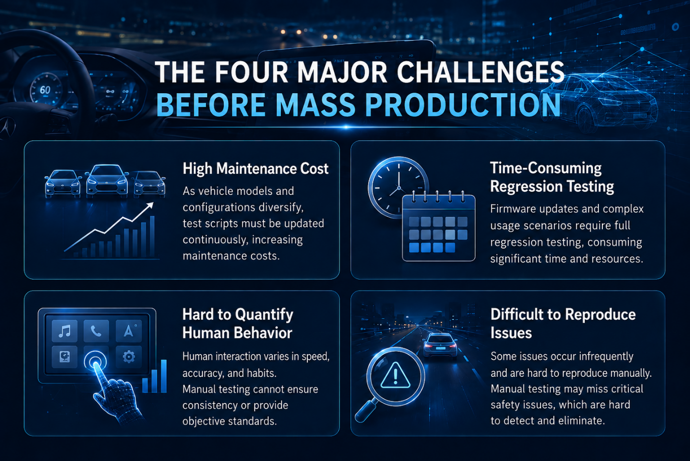 Yet in the face of such complex system integration, pre-production validation faces the following four major challenges: