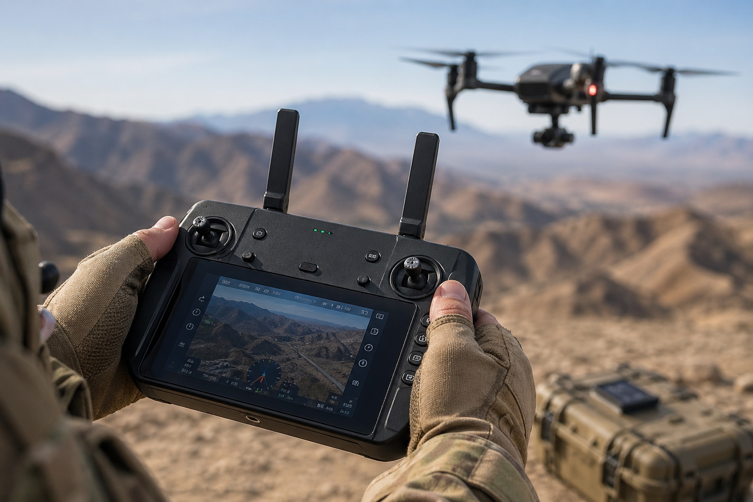 The joystick on a drone remote controller is the only physical link between what the pilot wants and how the aircraft responds.