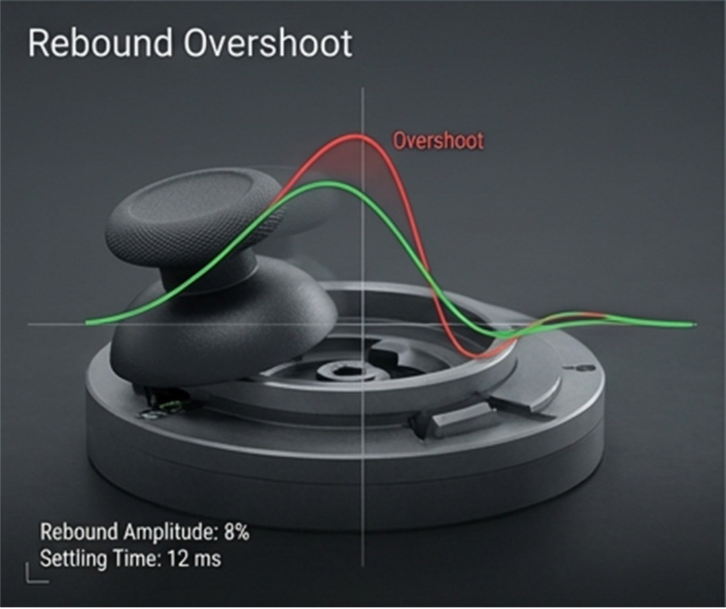 Rebound Stability & Center Return: Measures overshoot and settling time after a fast release